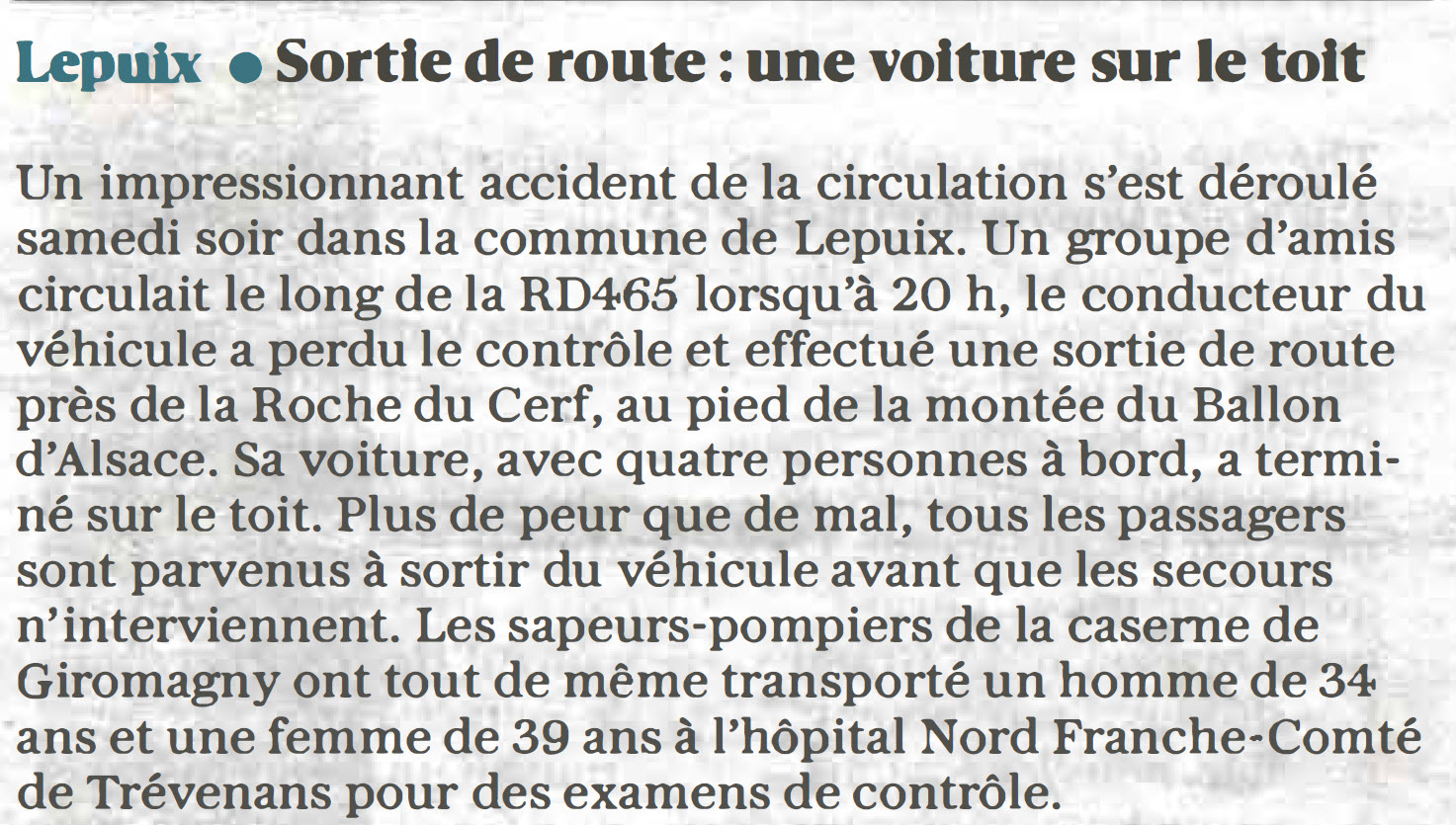 Sortie de route